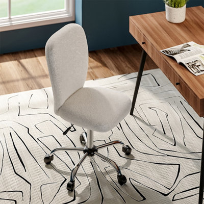 Beige Super Comfy Plush Office Ergonomic Chair with Castors No Arms