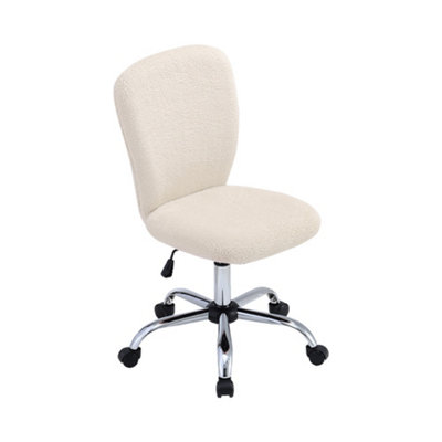 Beige Super Comfy Plush Office Ergonomic Chair with Castors No Arms