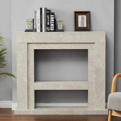 Beige Textured Finish Fireplace Surround Set Price Comparisons | Compare The Build