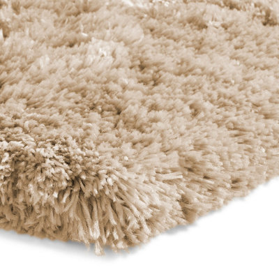 Beige Thick Shaggy Plain Handmade Modern Acrylic Rug for Living Room and Bedroom-120cm X 170cm - 6