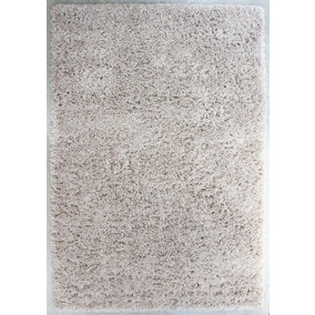 Beige Thick Soft Shaggy Area Rug 120x170cm