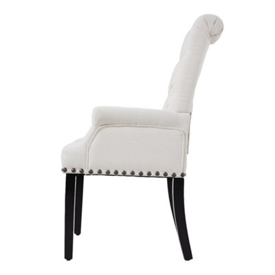 Beige-white Modern Upholstered Dining Chair 56.5 x 56.5 x 105cm