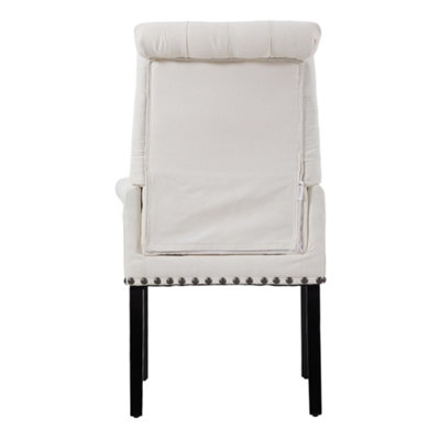 Beige-white Modern Upholstered Dining Chair 56.5 x 56.5 x 105cm