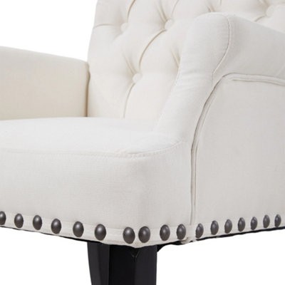 Beige-white Modern Upholstered Dining Chair 56.5 x 56.5 x 105cm