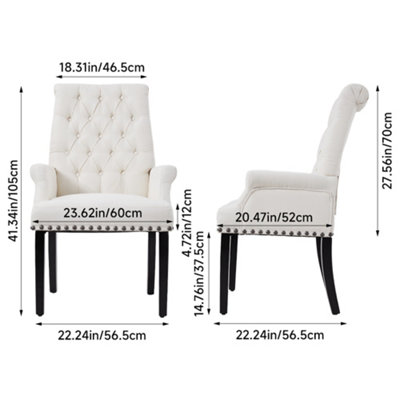 Beige-white Modern Upholstered Dining Chair 56.5 x 56.5 x 105cm