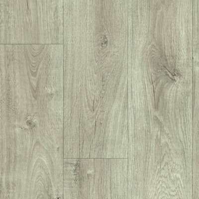 Beige Wood Effect Anti-Slip Vinyl Flooring For LivingRoom, Kitchen, 2mm Thick Felt Backing Vinyl Sheet-5m(16'4") X 2m(6'6")-10m²