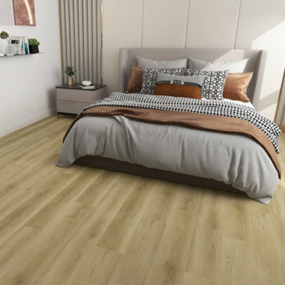 Beige Wood Effect Luxury Vinyl Tile, 2.5mm Matte Luxury Vinyl Tile For Commercial & Residential Use,3.67m² Pack of 16