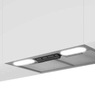 Beko 53cm Under Canopy Cooker Hood Built-in Kitchen Extractor Fan In Silver