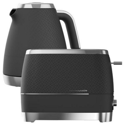 Beko Cosmopolis Dome Kettle And 2 Slice Toaster Set Grey/Chrome DIY