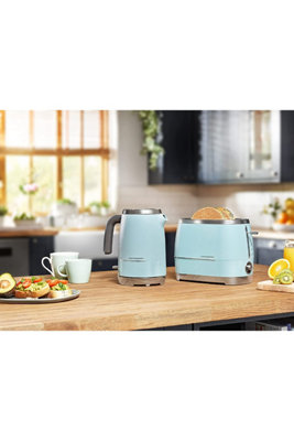 Beko TAM8202T Cosmopolis Retro Duck Egg Blue 2 Slice Toaster DIY at B Q