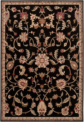 BEKURI Scandi Traditional Boho Black Area Rug 120 x 160 cm
