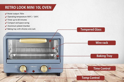 Belaco 10L Retro Mini Oven - Blue
