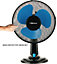 Belaco 12" Desk Fan - Table Fan -  Blue / Black