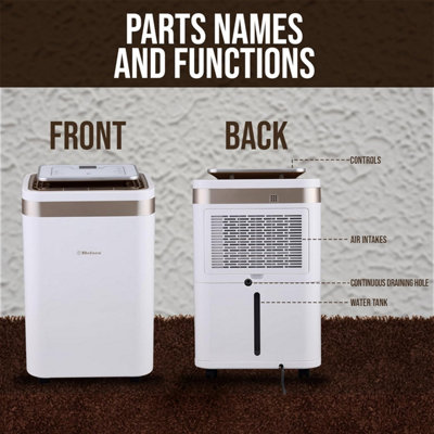 Belaco 12L/Day Dehumidifier, Portable Dehumidifier with Digital ...