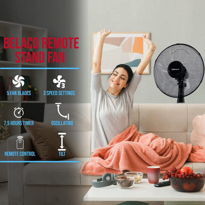 Belaco 16" Stand Fan with Remote Control