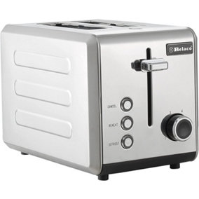 Belaco 2-Slice Toaster Wide Slots with Frozen, Cancel and Reheat Settings, Full Stainless-Steel Body, 810W