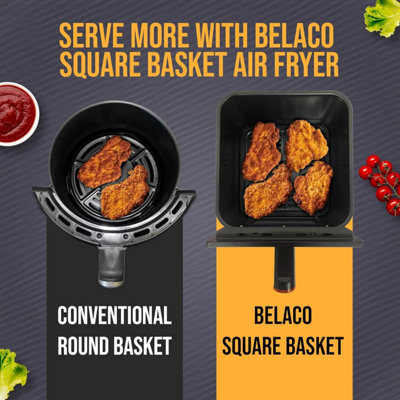 Belaco Air Fryers, 6L Oil free Air Fryer, 1700w with Rapid Air Circulation for Healthy & Fast Cooking, 60 Min Timer,