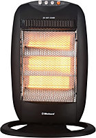 Belaco Black Halogen Heater Oscilating 400w -1200w 3 heat settings