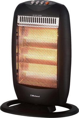 Belaco Black Halogen Heater Oscilating 400w -1200w 3 heat settings | DIY at  Bu0026Q