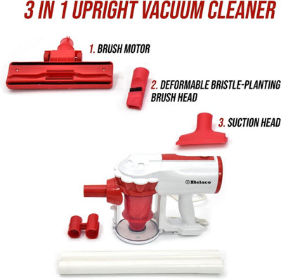 Belaco Hoover Corded Upright vacuum cleaner 600W white & red 3 in 1 Stick handheld vacuum cleaner