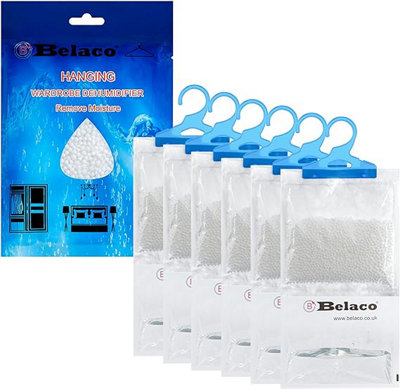 Belaco Set of 6 Hanging Dehumidifier, 230g Moisture Absorber, Dehumidifier