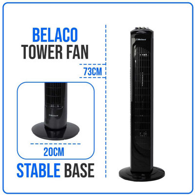 Belaco Tower cooling fan Pedestal Oscillating Floor Free Standing fan 29inch Price Comparisons | Compare The Build