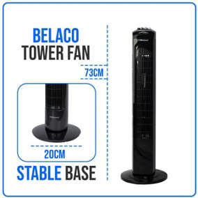 Belaco Tower cooling fan Pedestal Oscillating Floor Free Standing fan 29inch
