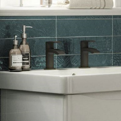 Belantia Matt Black Basin Taps (Pair) Hot and Cold Separates