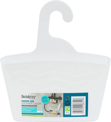 Beldray 2PC White Plastic Hanging Shower Basket Caddy Organisers - 3
