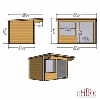 Belgravia 28 mm Log Cabin 12 x 8 Feet - 6
