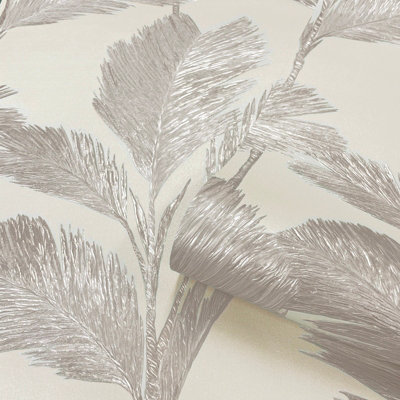 Belgravia Alessia Heavyweight Textured Vinyl Floral Leaf Wallpaper ...
