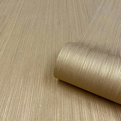 Belgravia Amara Heavyweight Textured Vinyl Wallpaper Gold 7394