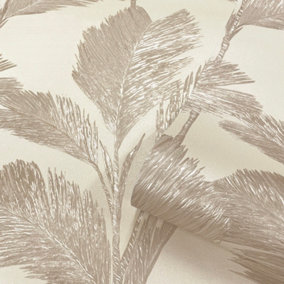 Belgravia Décor Alessia Leaf Cream Textured Wallpaper