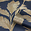 Belgravia Décor Alessia Leaf Gold Textured Wallpaper