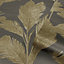 Belgravia Décor Alessia Leaf Grey Textured Wallpaper