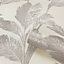 Belgravia Décor Alessia Leaf silver Textured Wallpaper