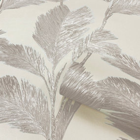 Belgravia Décor Alessia Leaf silver Textured Wallpaper