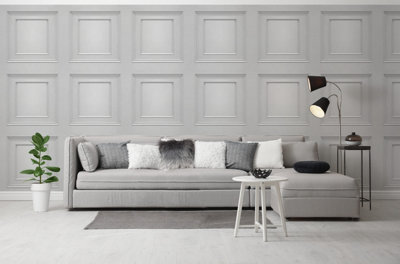 Belgravia Décor Amara Panel Silver Textured Wallpaper