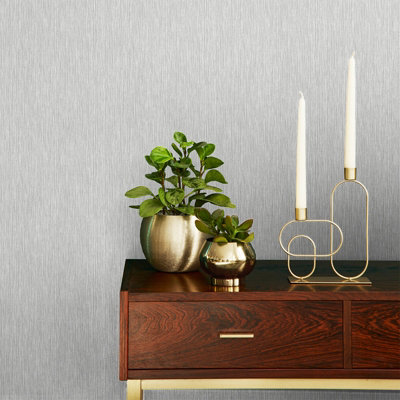 Belgravia Décor Amara Silver Metallic Textured Wallpaper