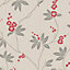 Belgravia Décor Amelie Blossom Beige/Red Wallpaper