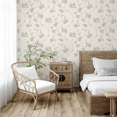 Belgravia Décor Amelie Blossom White/Beige Wallpaper