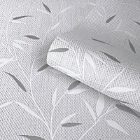 Belgravia Décor Amelie Leaf Grey Wallpaper