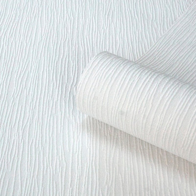 Belgravia D�écor Bark Effect Blown White Paintable Textured Wallpaper