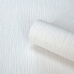 Belgravia Décor Bark Effect Blown White Paintable Textured Wallpaper