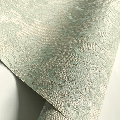 Belgravia Décor Ciara Damask Green Wallpaper
