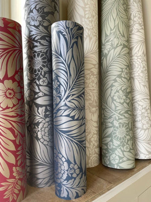 Belgravia Décor Florence All Over Leaf Red Smooth Wallpaper
