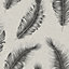 Belgravia Décor Glitter Feather Grey Textured Wallpaper