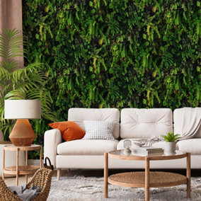 Belgravia Décor Kew Living Wall Leaves Green Smooth Wallpaper
