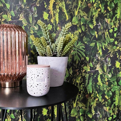 Belgravia Décor Kew Living Wall Leaves Green Smooth Wallpaper