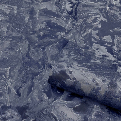 Belgravia Décor Lusso Glitter Marble Navy Textured Wallpaper